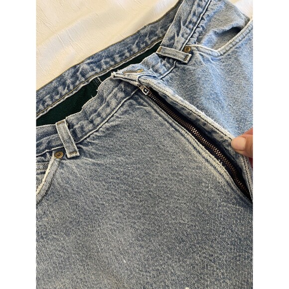 VTG LL Bean Men’s Jeans 40x30 Blue Denim Fleece Lined USA Winter Warm Distressed - Picture 4 of 14